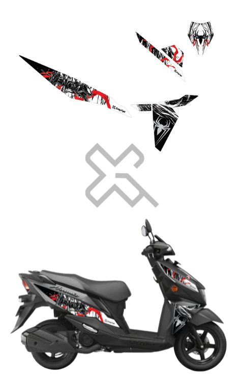 Venom Edition Sticker Compatible with Avenis 125 | Half Body Sticker Compatible with Avenis Made In Premium Gloss Vinyl With FPF (Fade Protection Film),Water Proof ,Precut Sticker